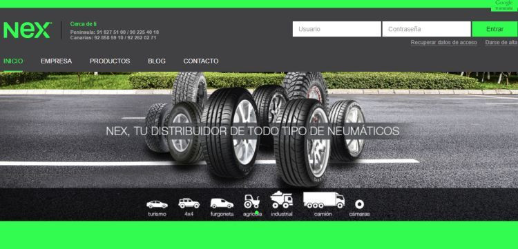 nex tyres web