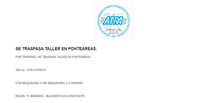 ATRA traspaso taller ponteareas