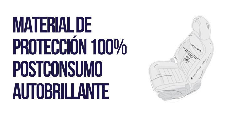 Autobrillante funda asiento postconsumo