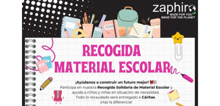 Zaphiro recogida material escolar